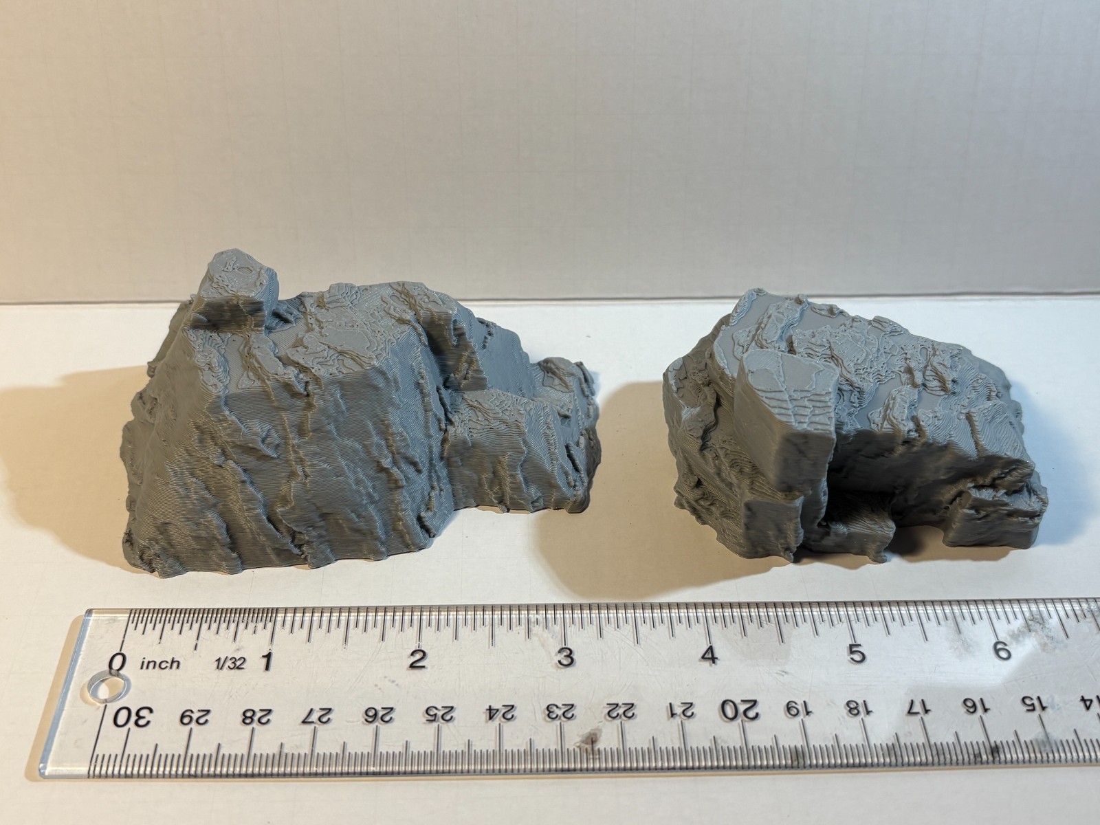 Rock Formations for Dioramas/Train Scenery. Unpainted Gray! 3D . 5 total.