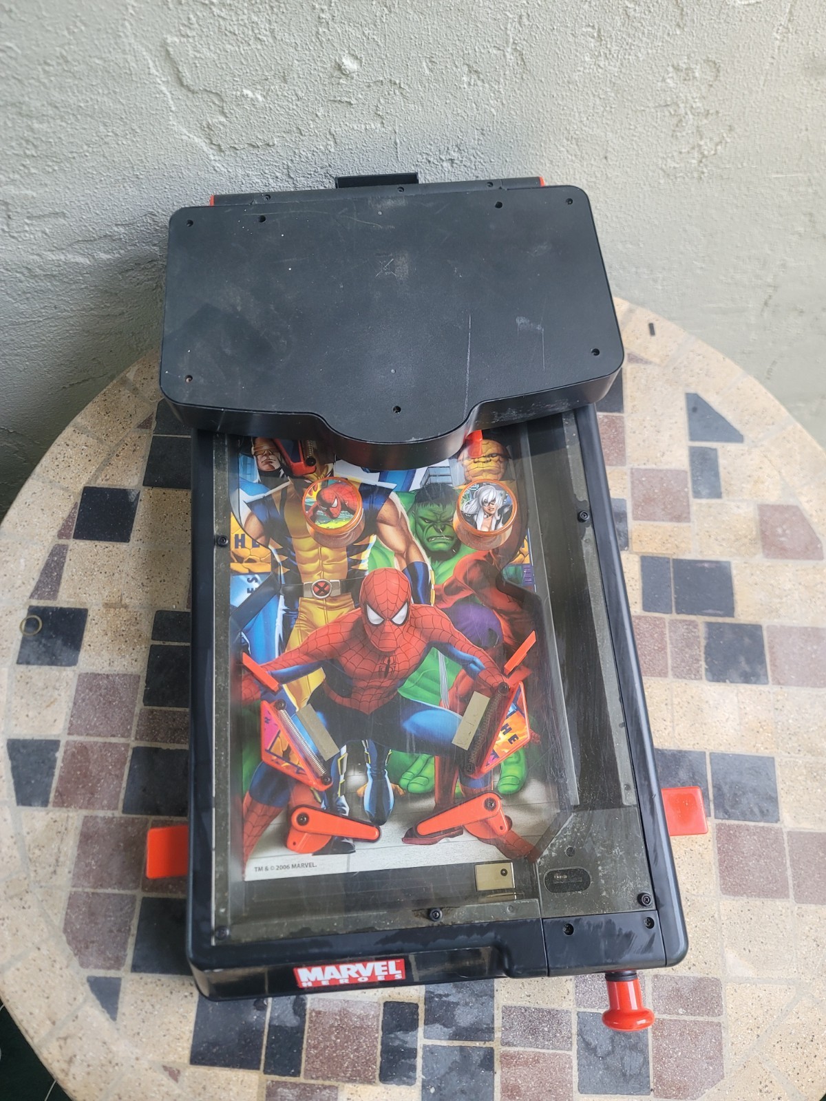 Marvel Heroes 2006 Table-Top Mini Pinball Machine WORKS 19" Play Area