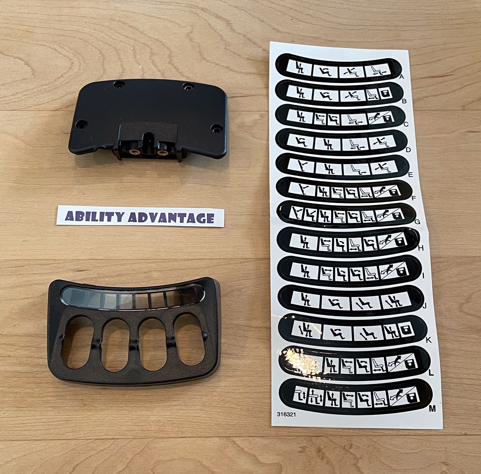 *NEW: Permobil Rnet ICS Switch Box TOP & BOTTOM COVERS, Assorted Labels.