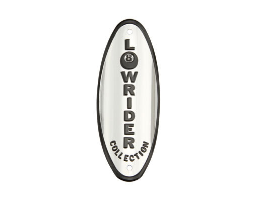 L.R Name Plat Chrome/Black. .lowrider city stretch cruiser Name Plate 195110