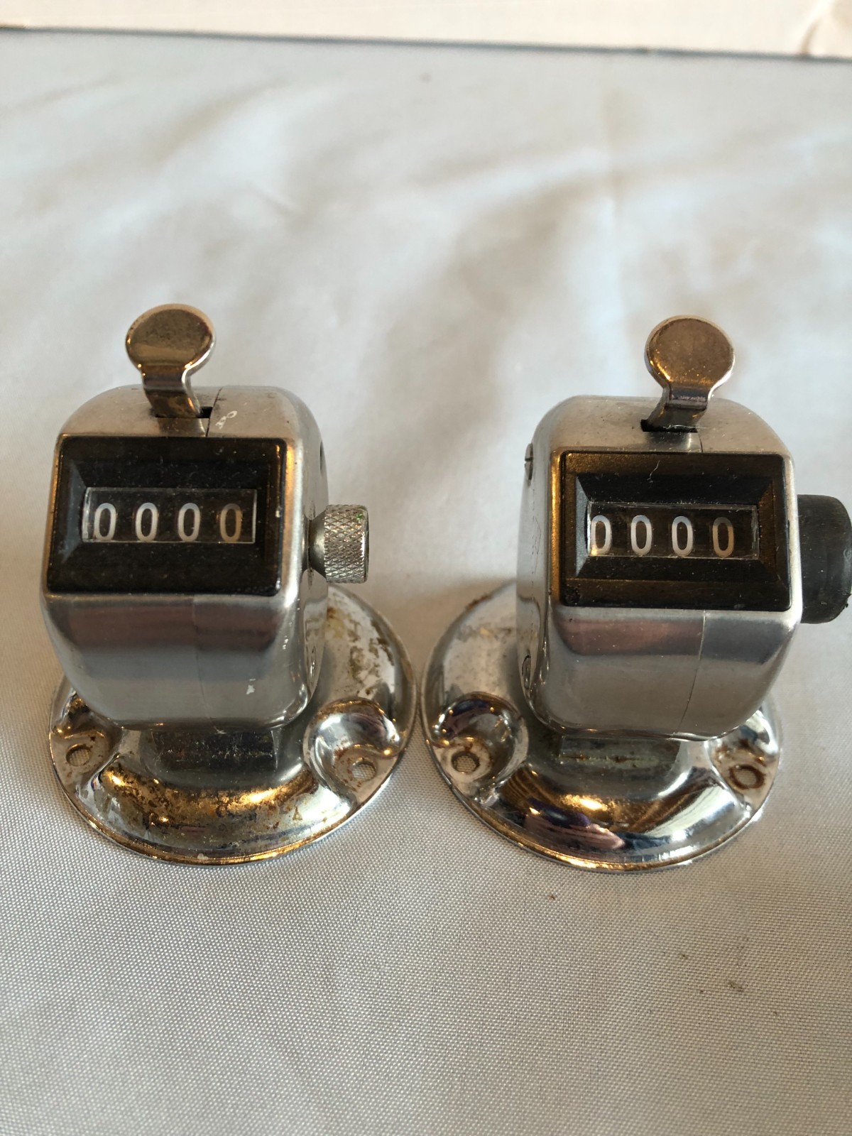 VINTAGE LOT of 2 Mechanical 4 Digit Tally Counter Clicker - Made in Japan #F32