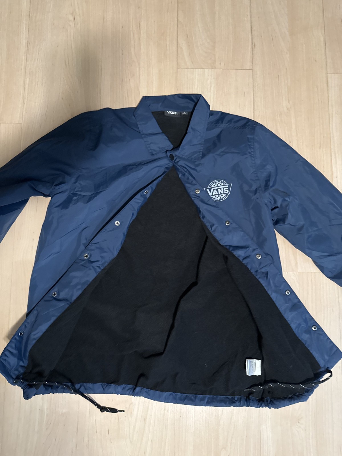 Vans Off The Wall Button Rain/Windbreaker Shell Jacket Navy Men’s Size Small