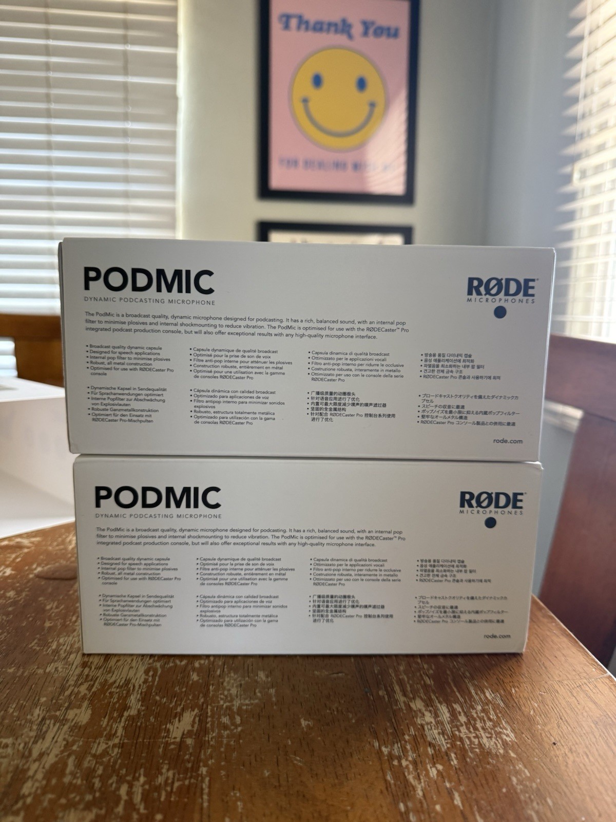 TWO RODE PodMic Dynamic Podcasting Microphones Open Box