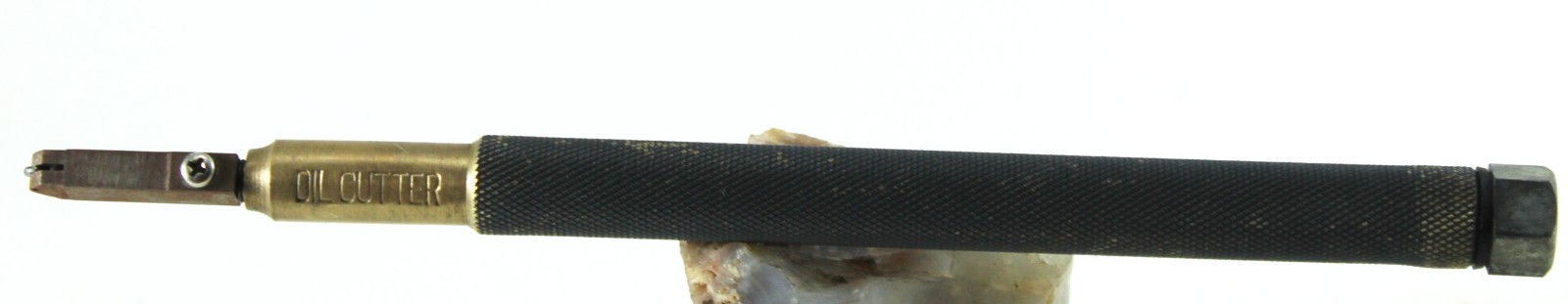 Vintage Oil Glass Cutter-Separate Chamber-Knurled Handle-Brass