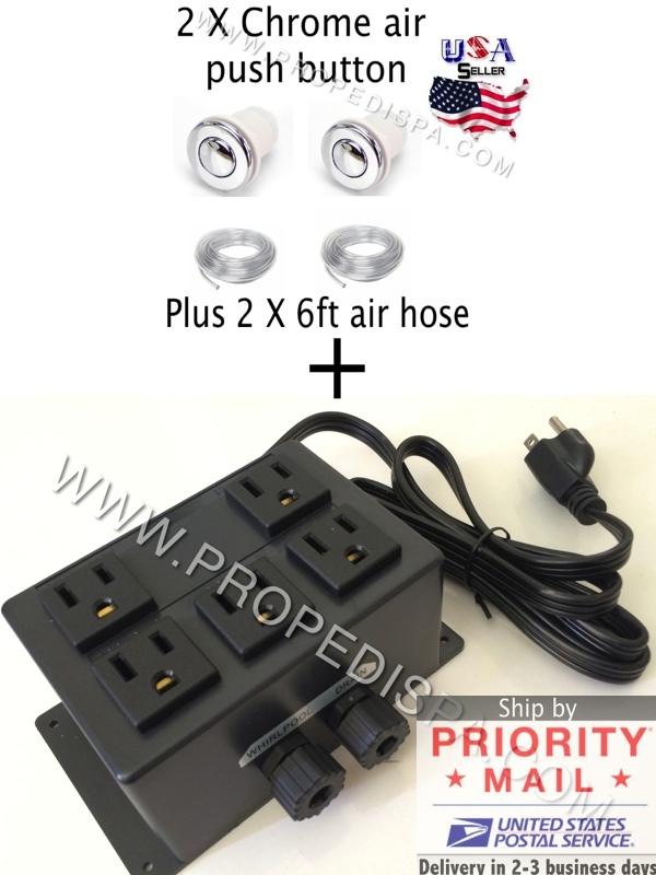Control box w/ 2 air buttons Drain LED Whirlpool Jet pedicure massage spa chair