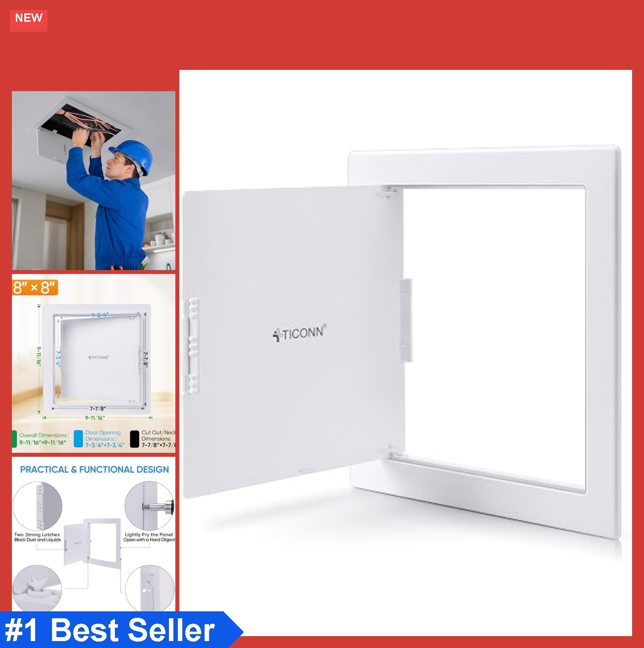 Access Panel for Drywall 8x8 Inch ABS Plastic Wall Hole Cover Easy Install