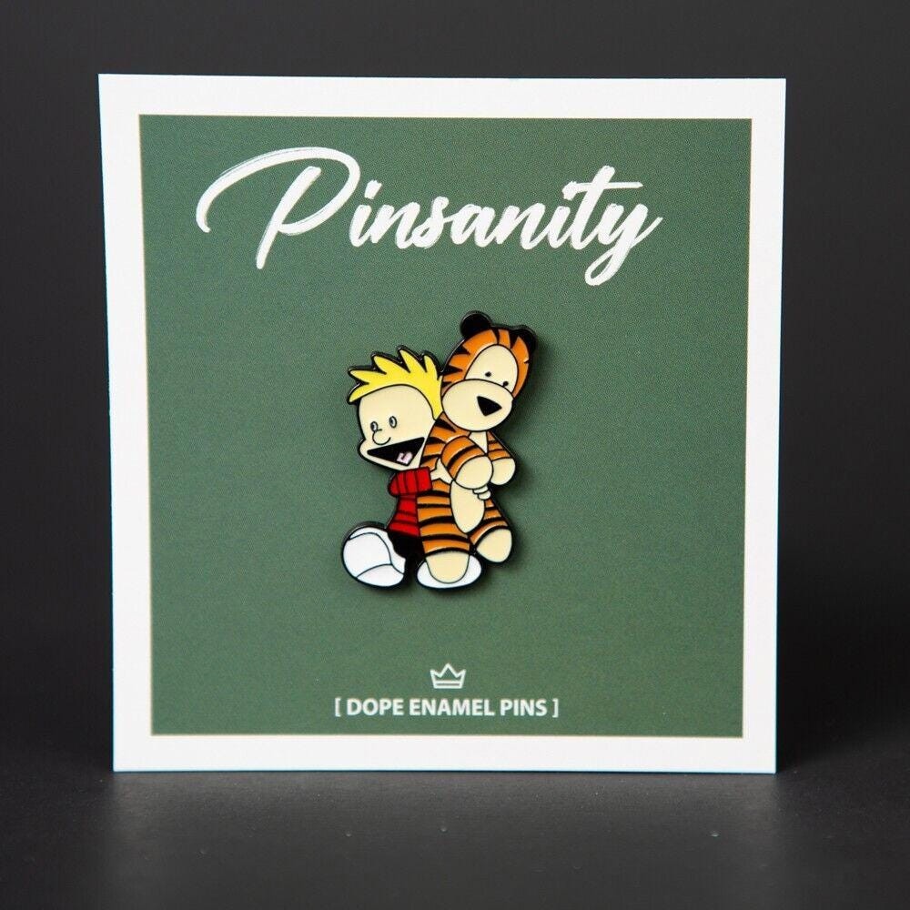Calvin and Hobbes Plush Enamel Pin - Fast Shipping from USA - Brooch