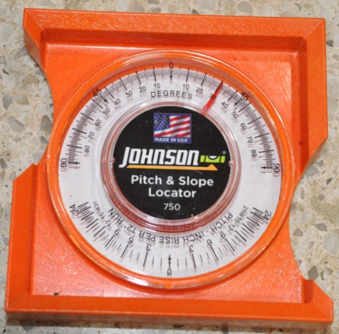Johnson Pitch and Slope Locator Tool Durable Level with Acrylic Lens