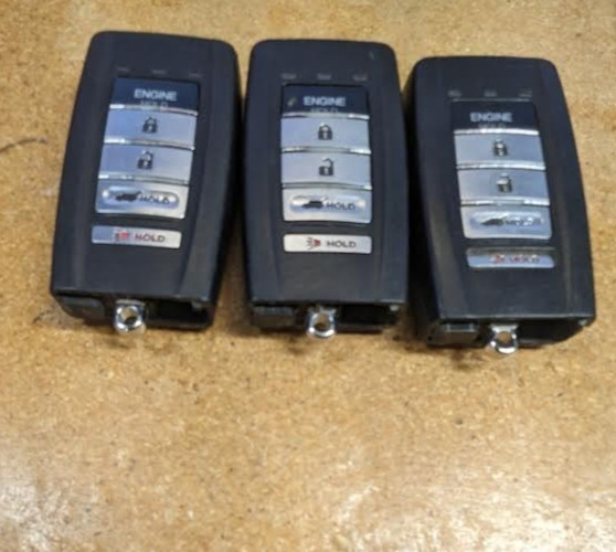 LOT OF 3 OEM ACURA SMART KEY FOB REMOTES KR580399900 5 BUTTONS