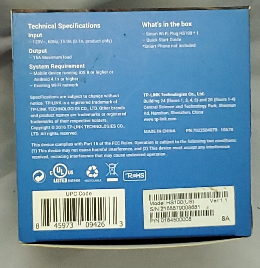 TP-Link Smart Plug Wi-Fi - Amazon Echo Alexa and Google Assistant (HS100)