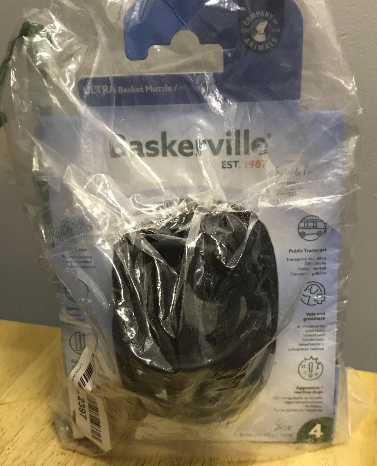 Baskerville Ultra Basket Muzzle for Dogs  Size 4 . NIP