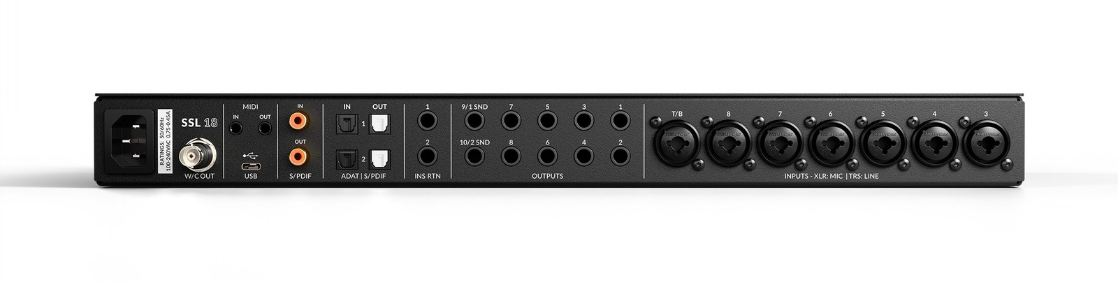 Solid State Logic SSL-18 USB-C Audio Interface, 26-In/28-Out, 32-Bit/192 kHz