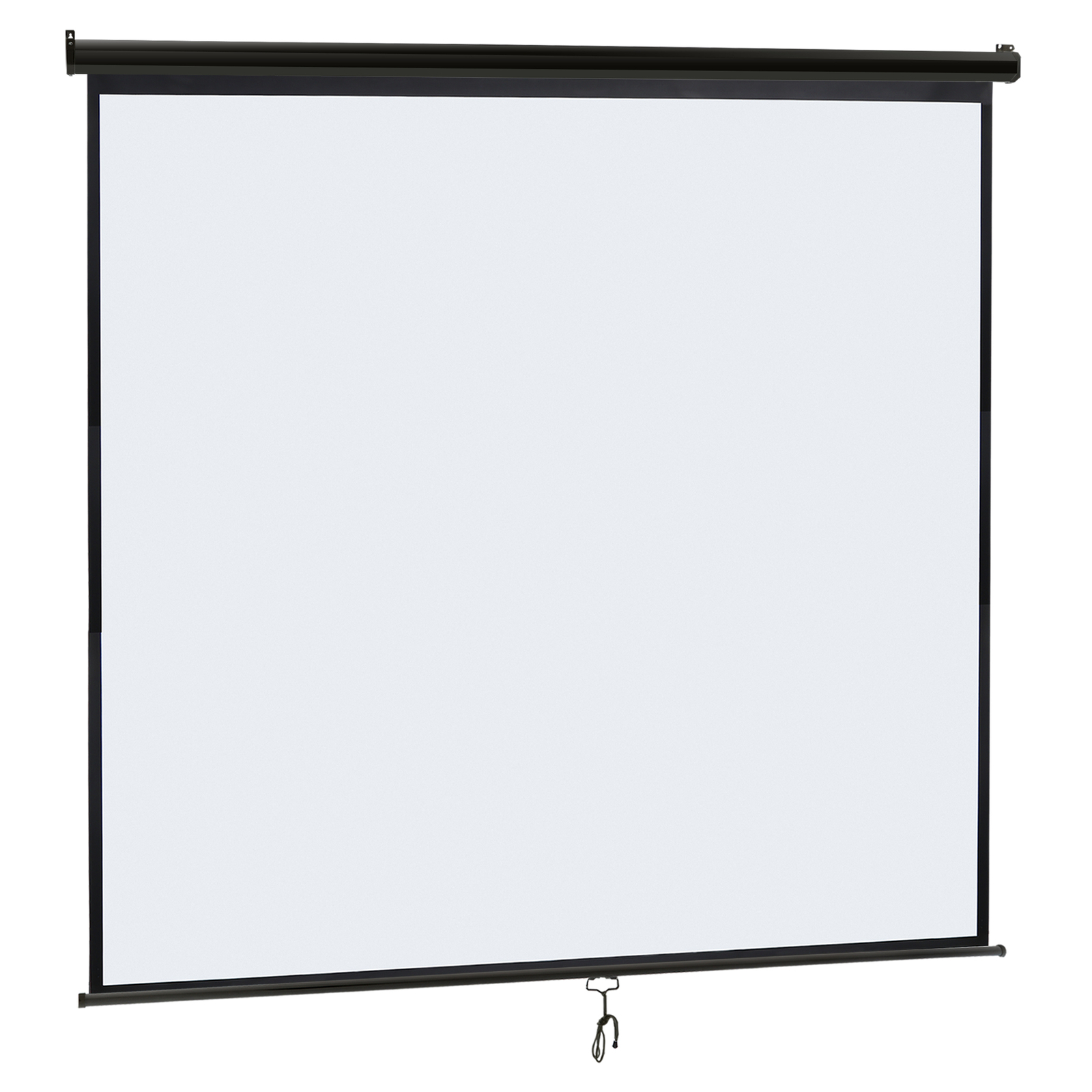 Projector Screen Pull Down 1:1 120" Retractable Projection Screen for Home Black