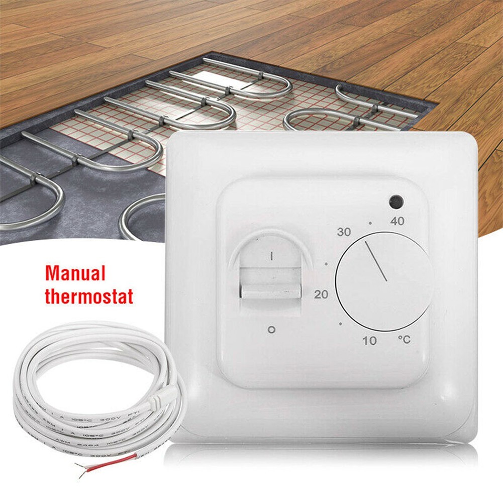 Electric UnderFloor Heating Thermostat Control Switch+ Floor Sensor White 16A