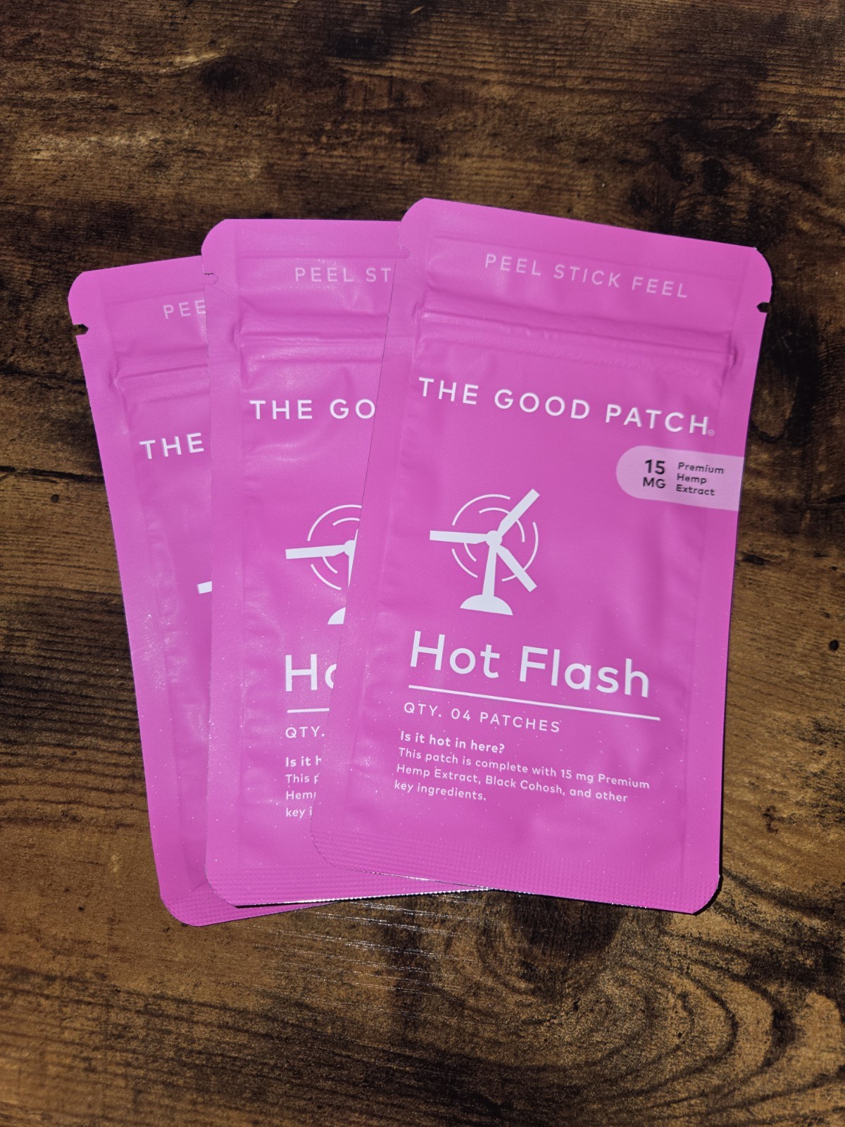 LOT (3) LA MEND "THE GOOD PATCH" PEEL & STICK HOT FLASH PATCHES - 15mg - 4 CT