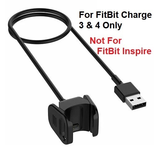 Replacement USB Charger Charging Cable Dock 3ft For Fitbit Charge 3 / Charge 4