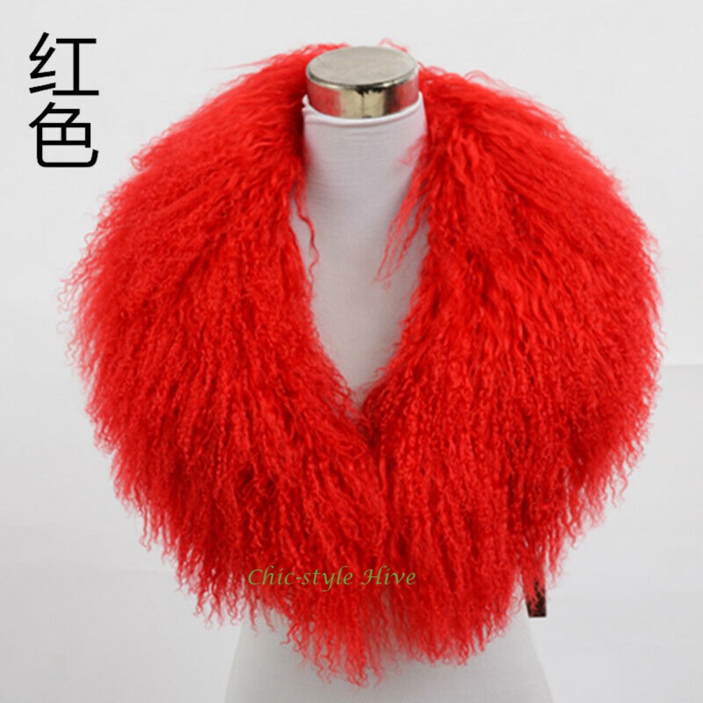 Fluffy Detachable Mongolian Lamb Fur Collar Real Fur scarfsheep Fur Collar shawl