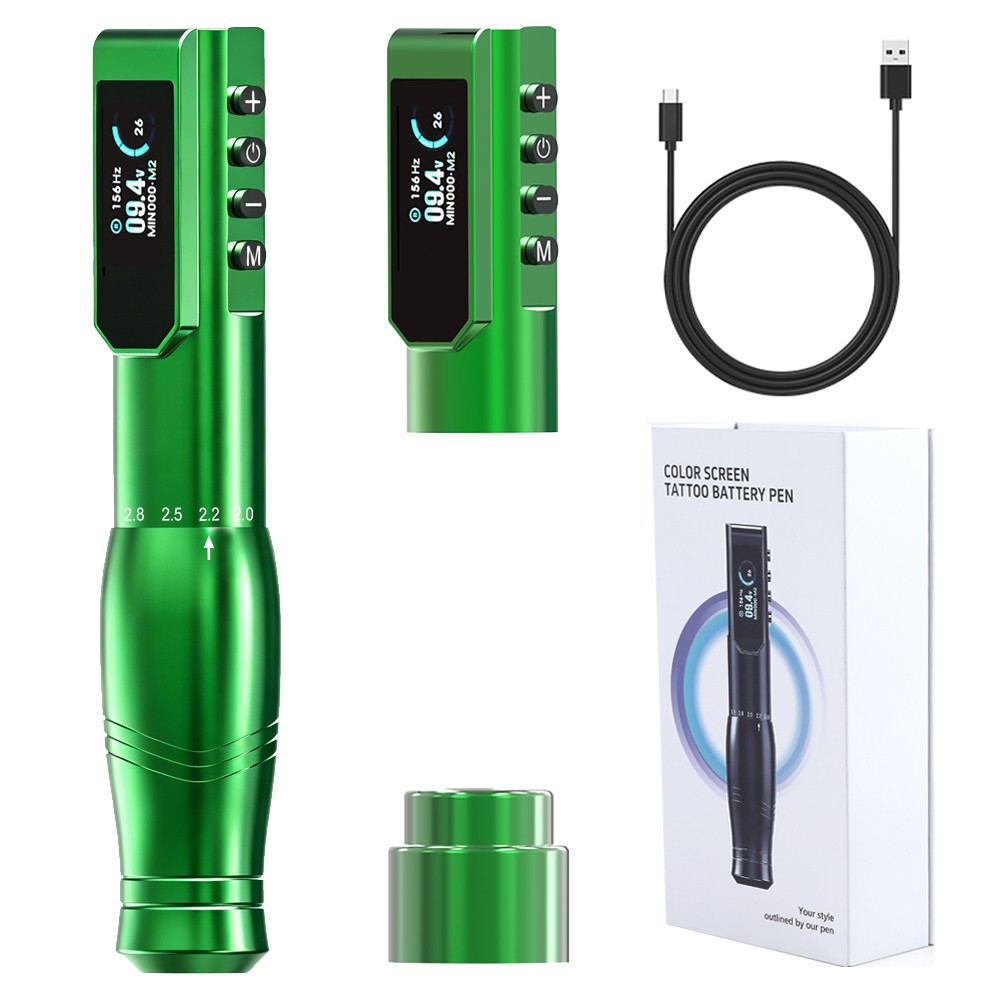 Wireless Tattoo Pen with 2PCS Detachable Battery HD Screen Variable Stroke