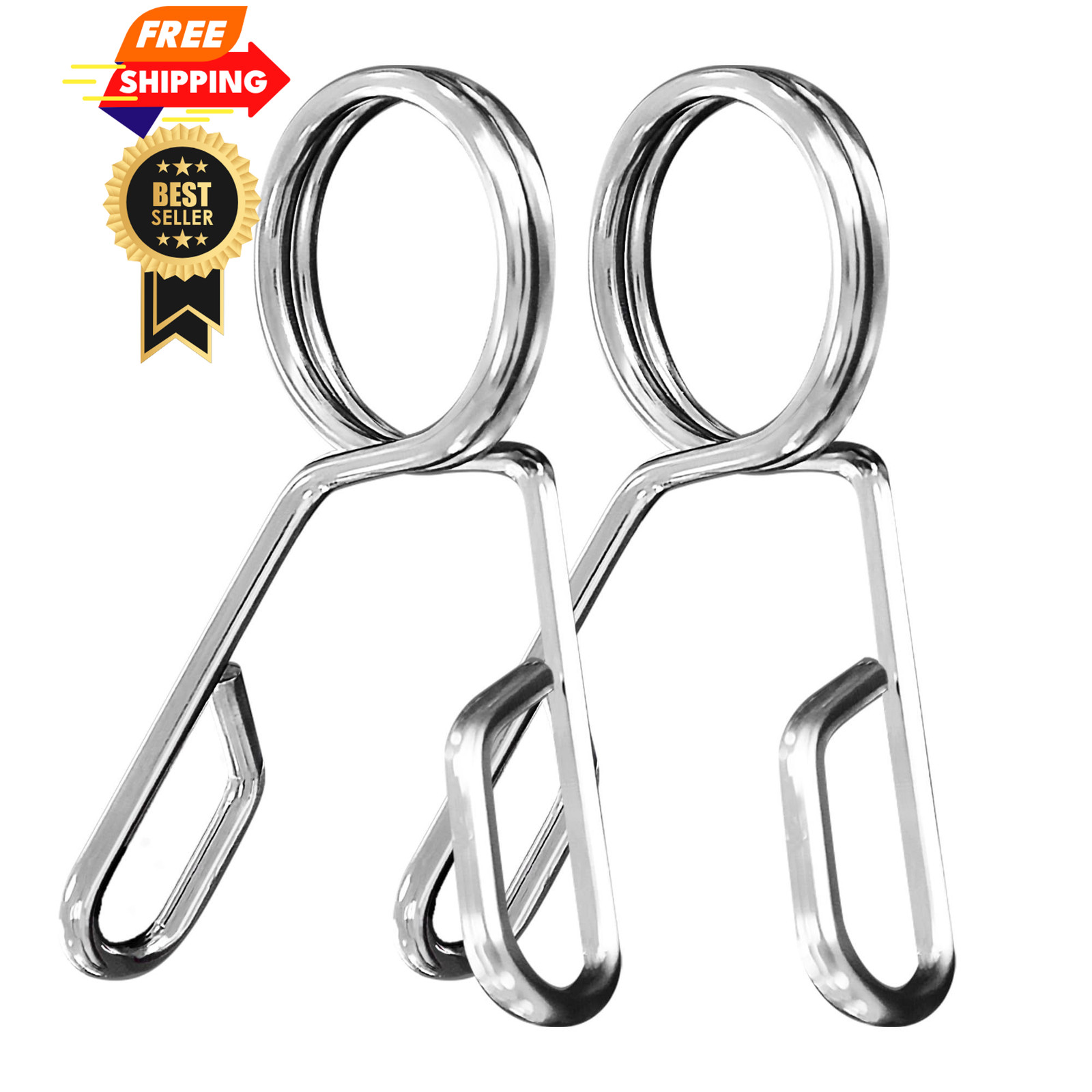 Balelinko 2 Inch Dumbbell Spring Collars Barbell Collars-2 PCS, silver