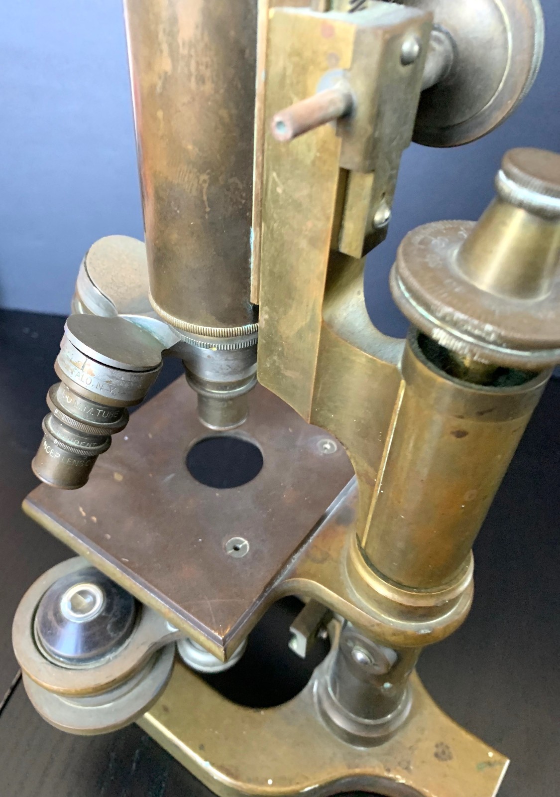 Antique Spencer Buffalo Brass Microscope As Is