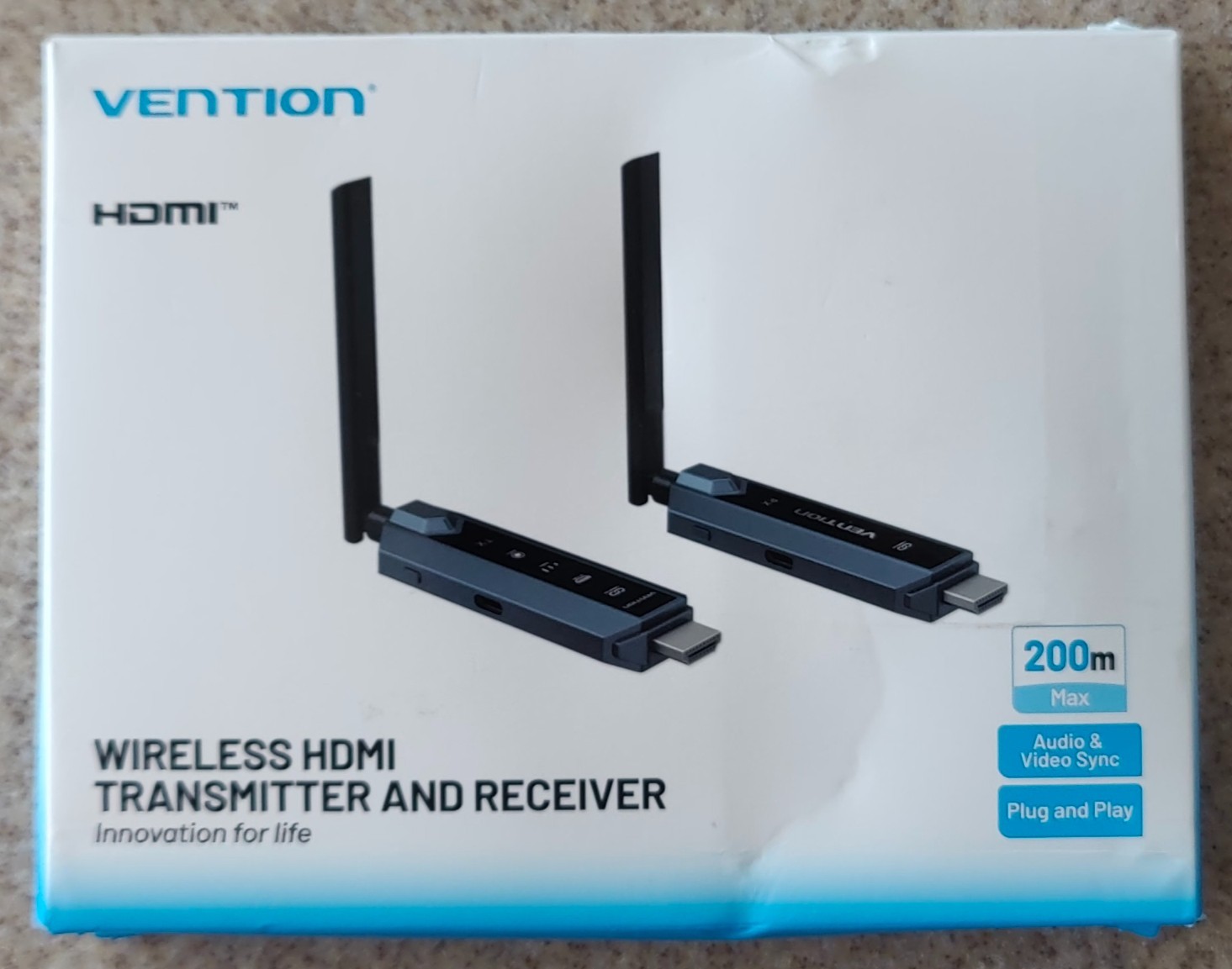 VENTION Wireless HDMI Transmitter and Receiver 200M for Laptop/PC, 2.4G+5G New