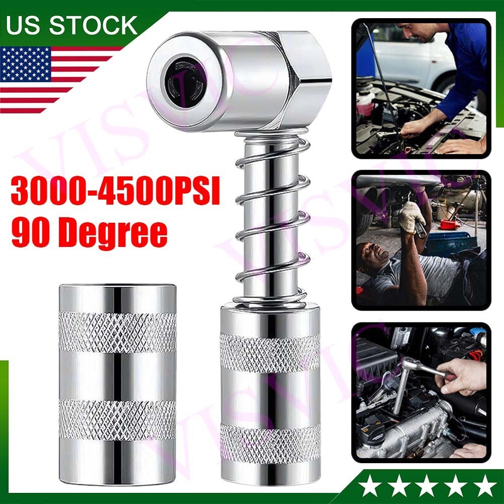 Grease Nozzle Grease Gun- Accessory 90 Degree Grease Coupler Adapter