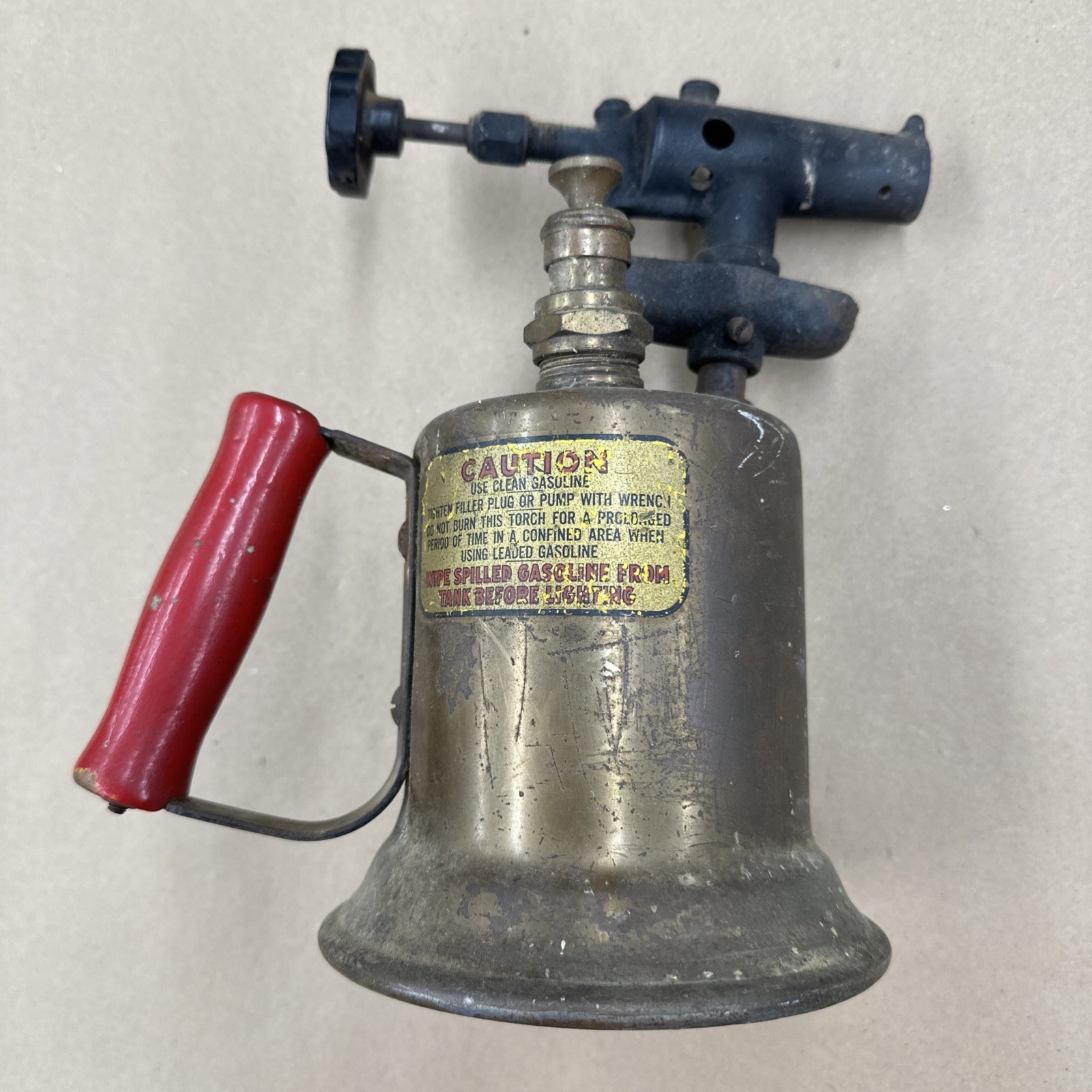 Antique Otto Bernz Co Brass Blow Torch Blowtorch Vintage Barn Look Decor