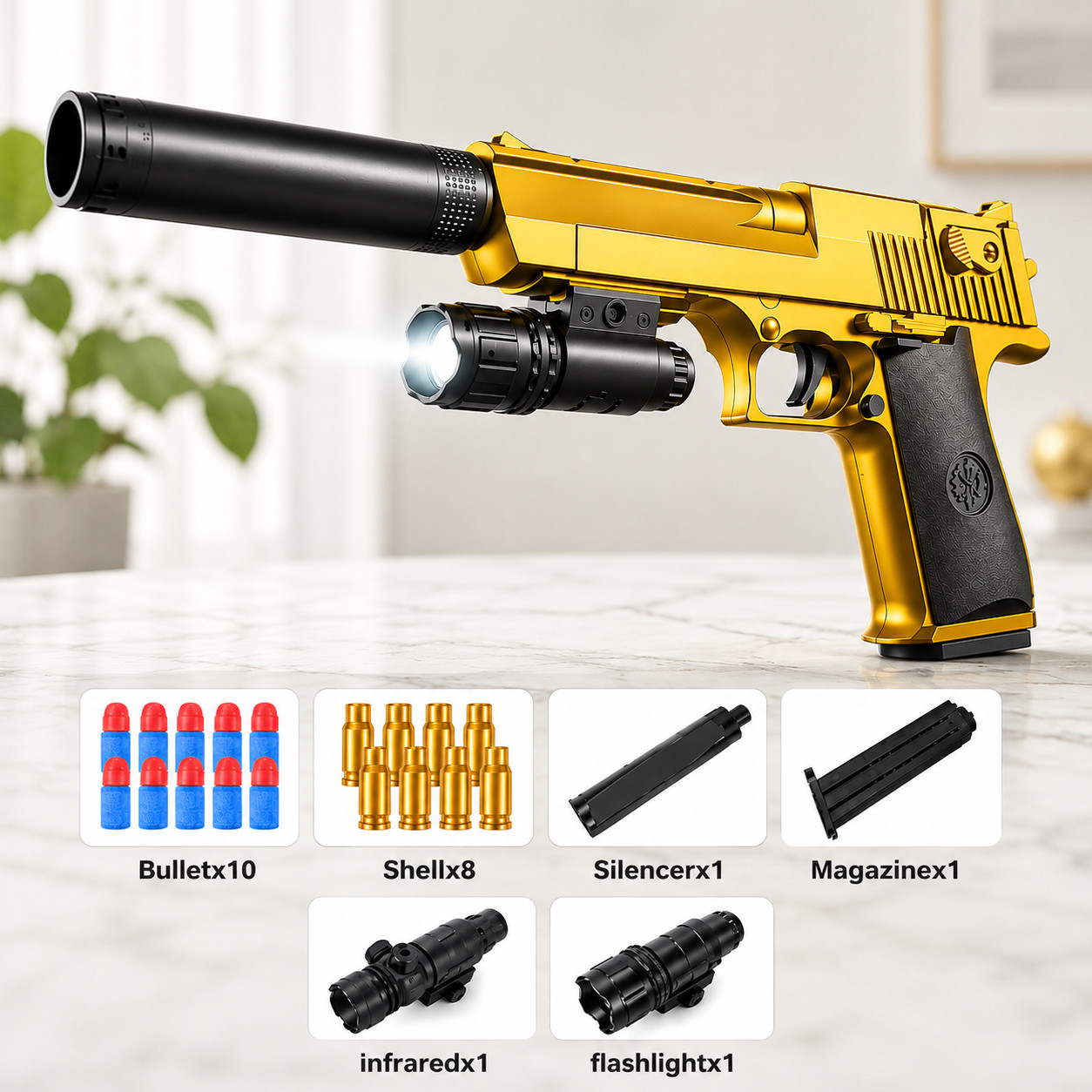 Soft Bullet Toy Gun Shell Ejecting Toy Pistol Shooting Game Toy Pistol for Boys