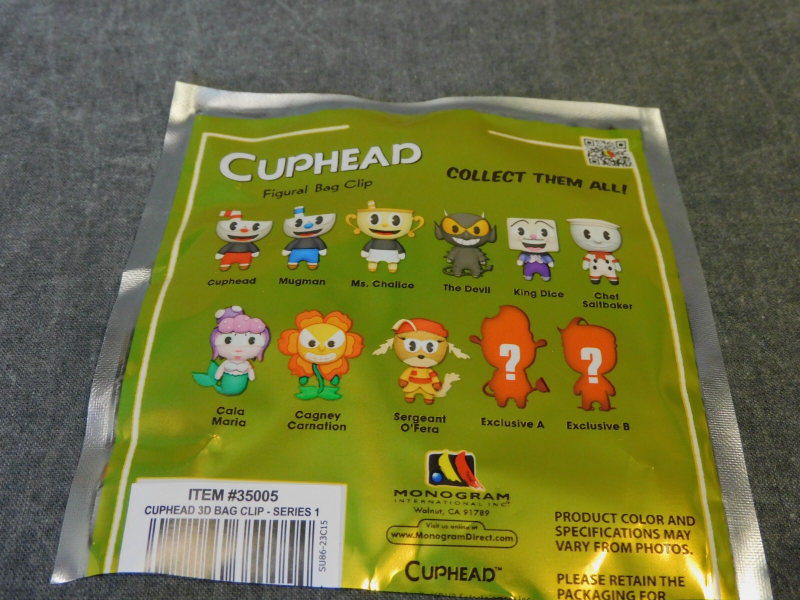 Cuphead NEW * Cagney Carnation Clip * Blind Bag Figural Keychain Monogram Game