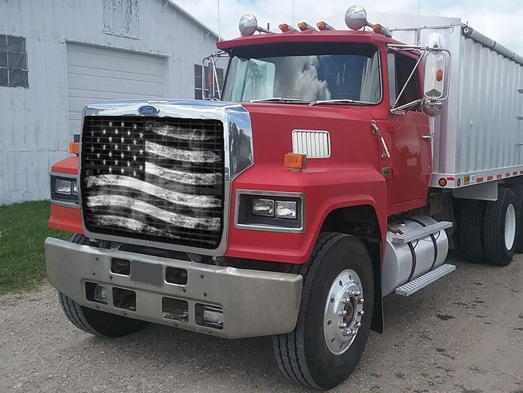 GrilleAdz Premium Tactical USA Flag Bugscreen for Ford Sterling LTL 9000