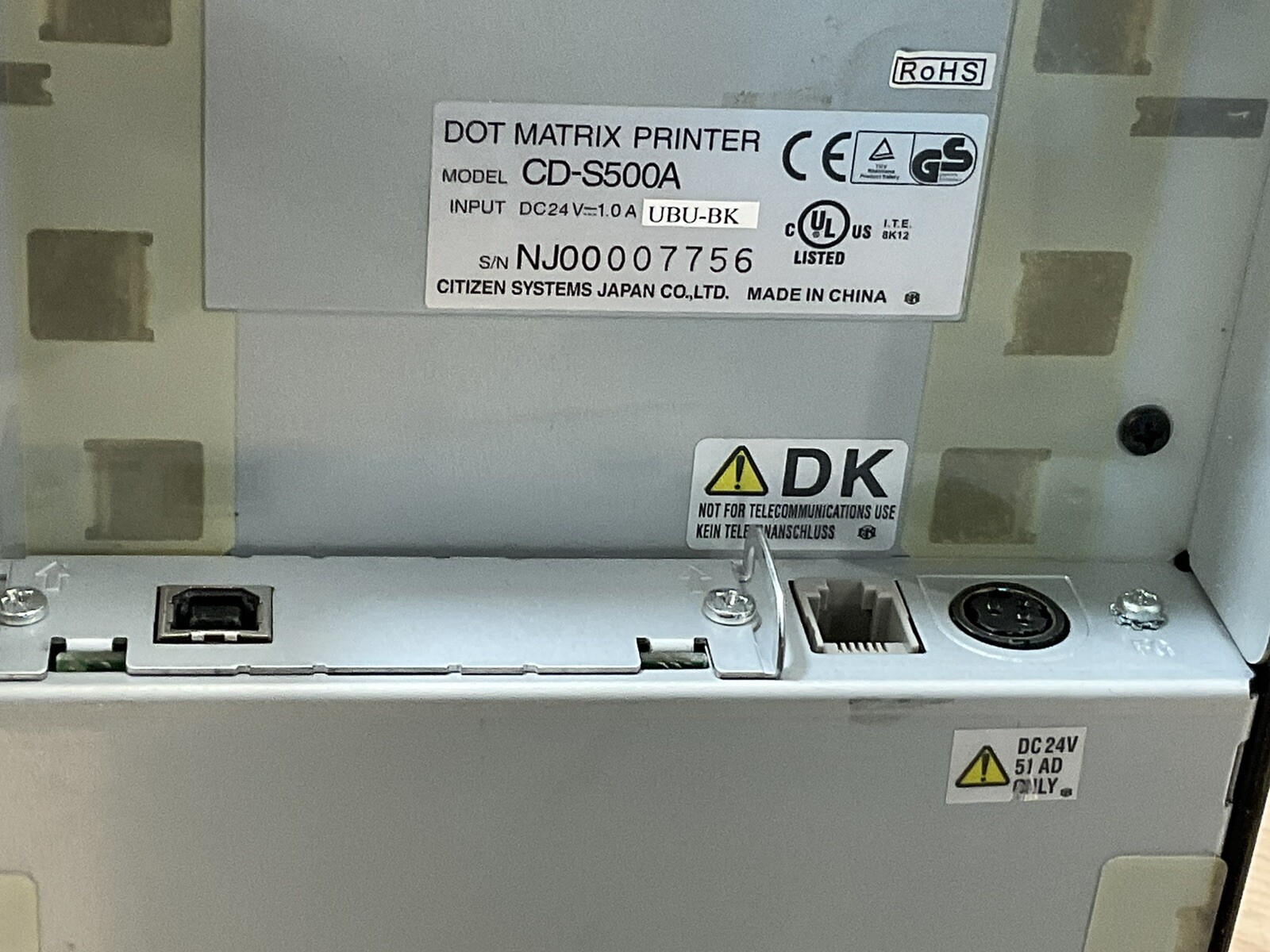 Citizen CD-S500A Dot Matrix Receipt Printer /JUA4009