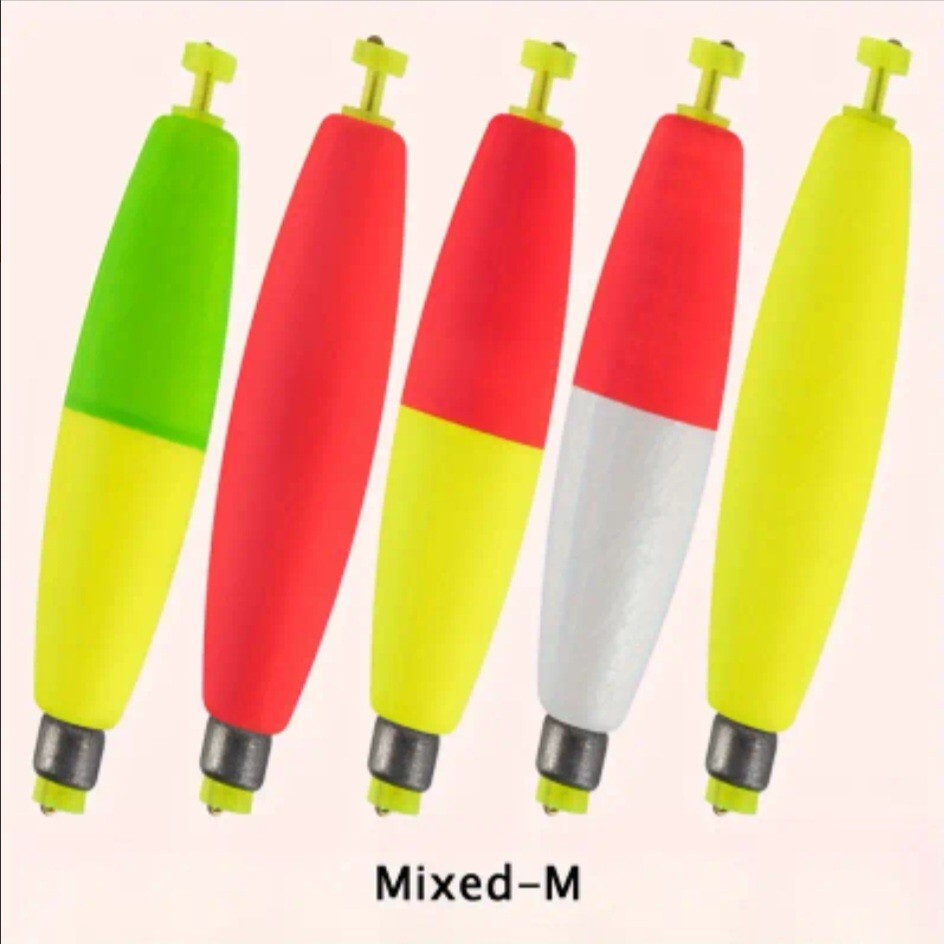 Weighted Bobber Fishing Float 7/32 Ounce 3 Inch Florescent Color 5 Pack