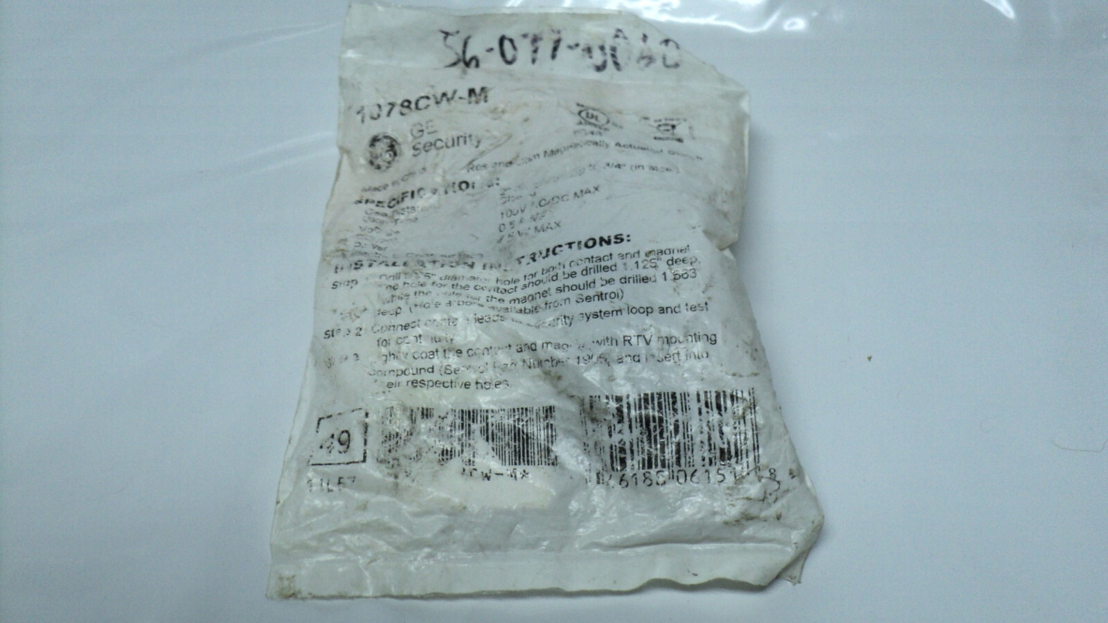 GE 1078CW-M Steel Door Alarm Contacts Switch New in a Beat Up Package