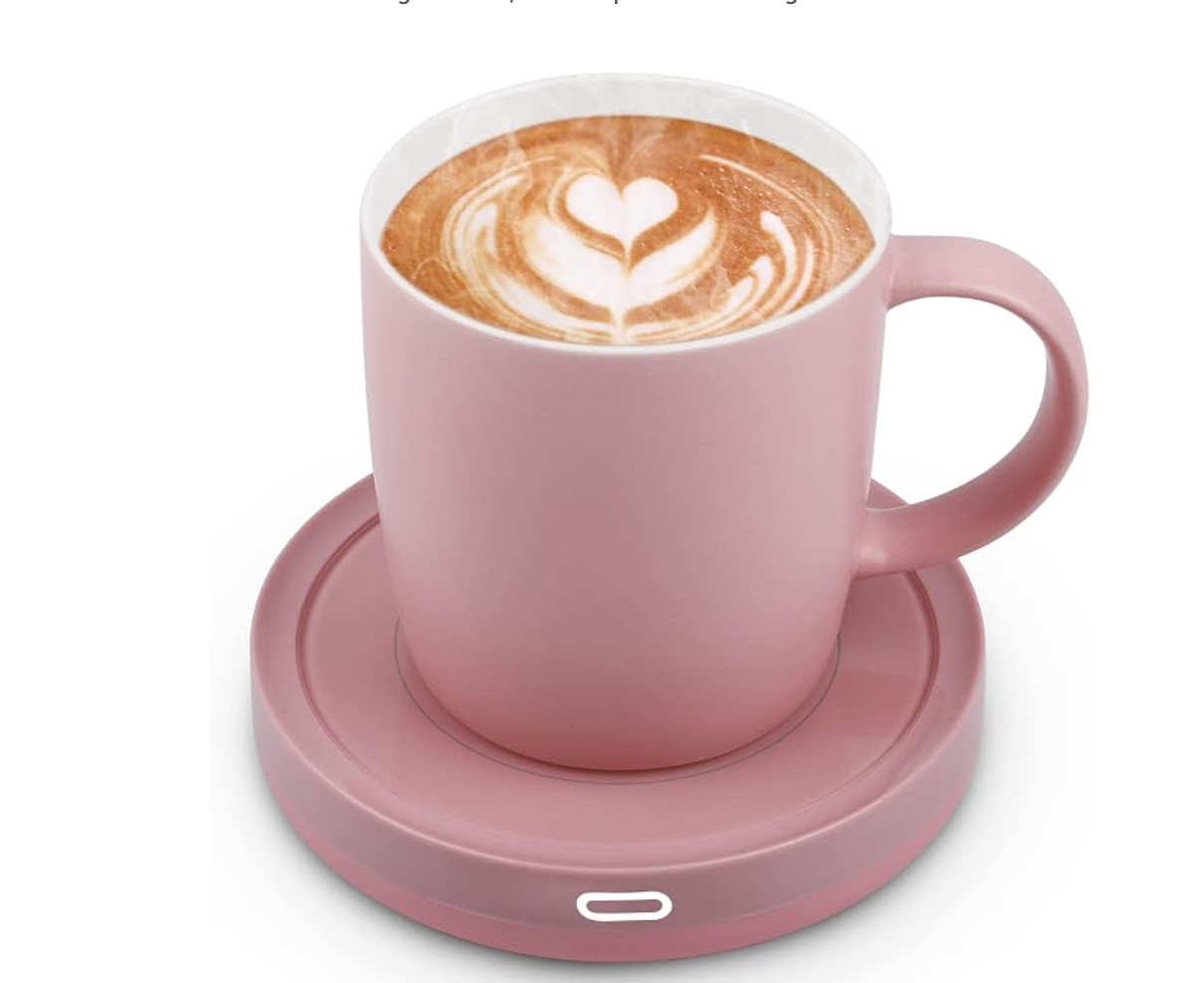NIB NEW BESTINKKITS Coffee Mug Warmer Set – Pink – 14 oz Smart Mug Heater