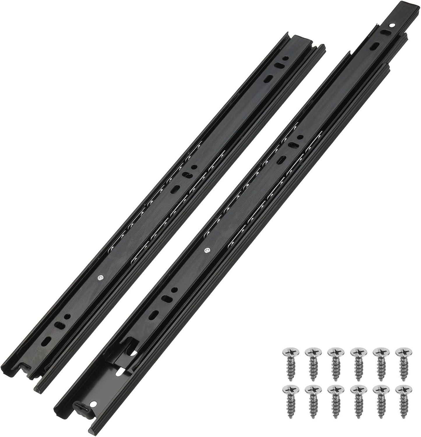 15 x 1.5 Inch Drawer Slides, 2Pcs Steel Full Extension Ball Bearing Side Moun...