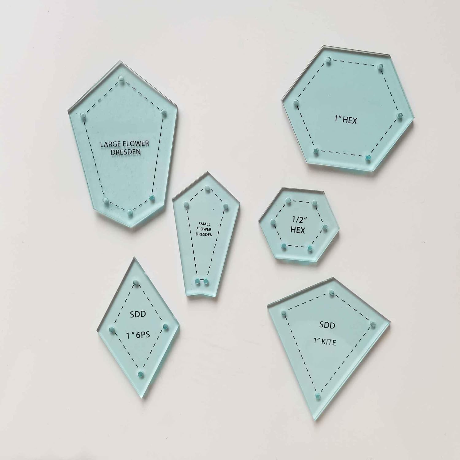 300PCS Paper Piecing Shapes Acrylic Quilt Templates Quilting Patchwork Piecing C