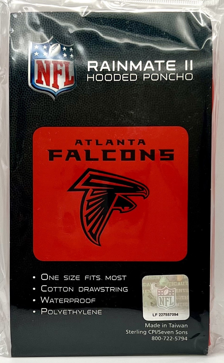 Atlanta Falcons Rainmate II Poncho NFL Football Fancy Dress Costume Accessory