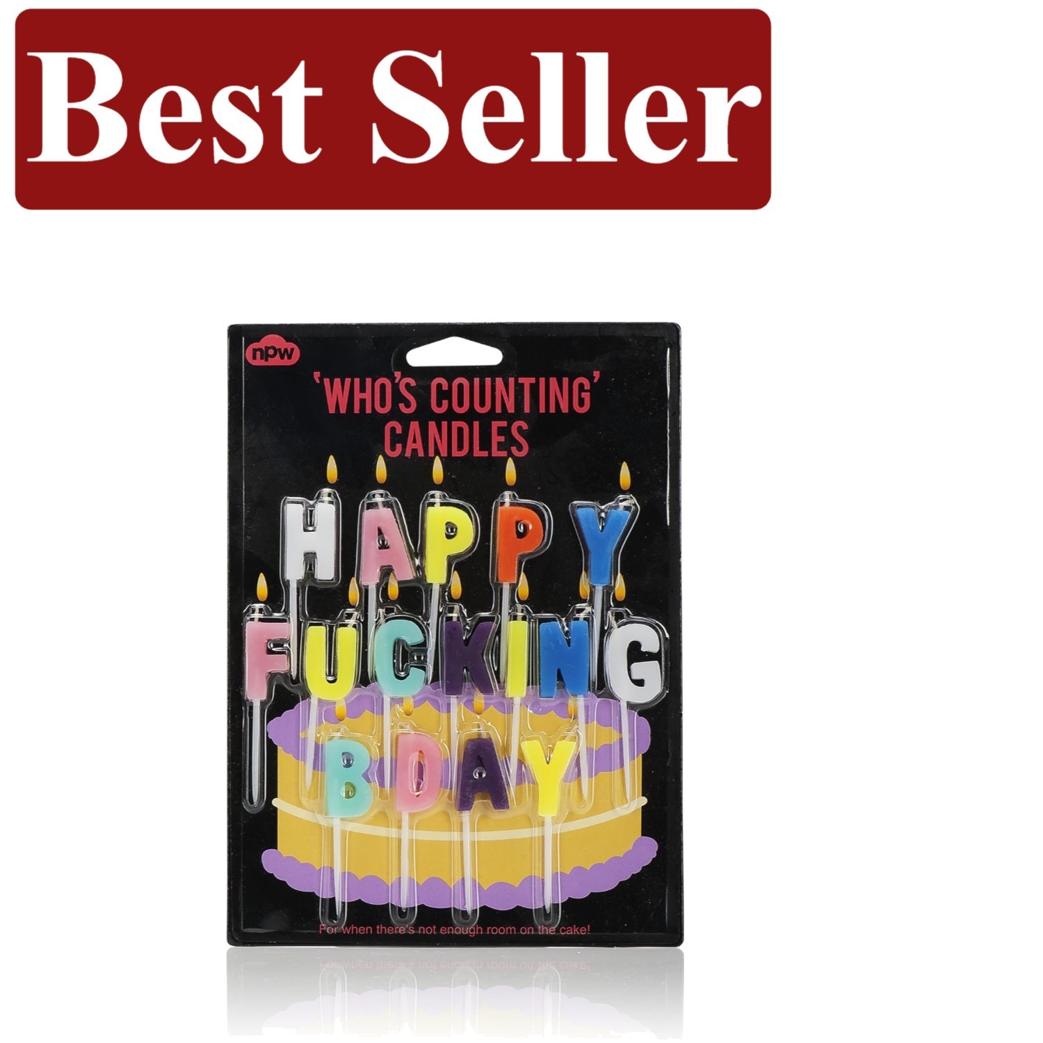 Happy F-king Birthday Novelty Candle - Classic Round Design for All Parties
