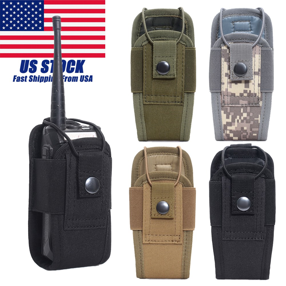 Outdoor Tactical Molle Radio Walkie Talkie Pouch Waist Bag Holder Pocket Holster