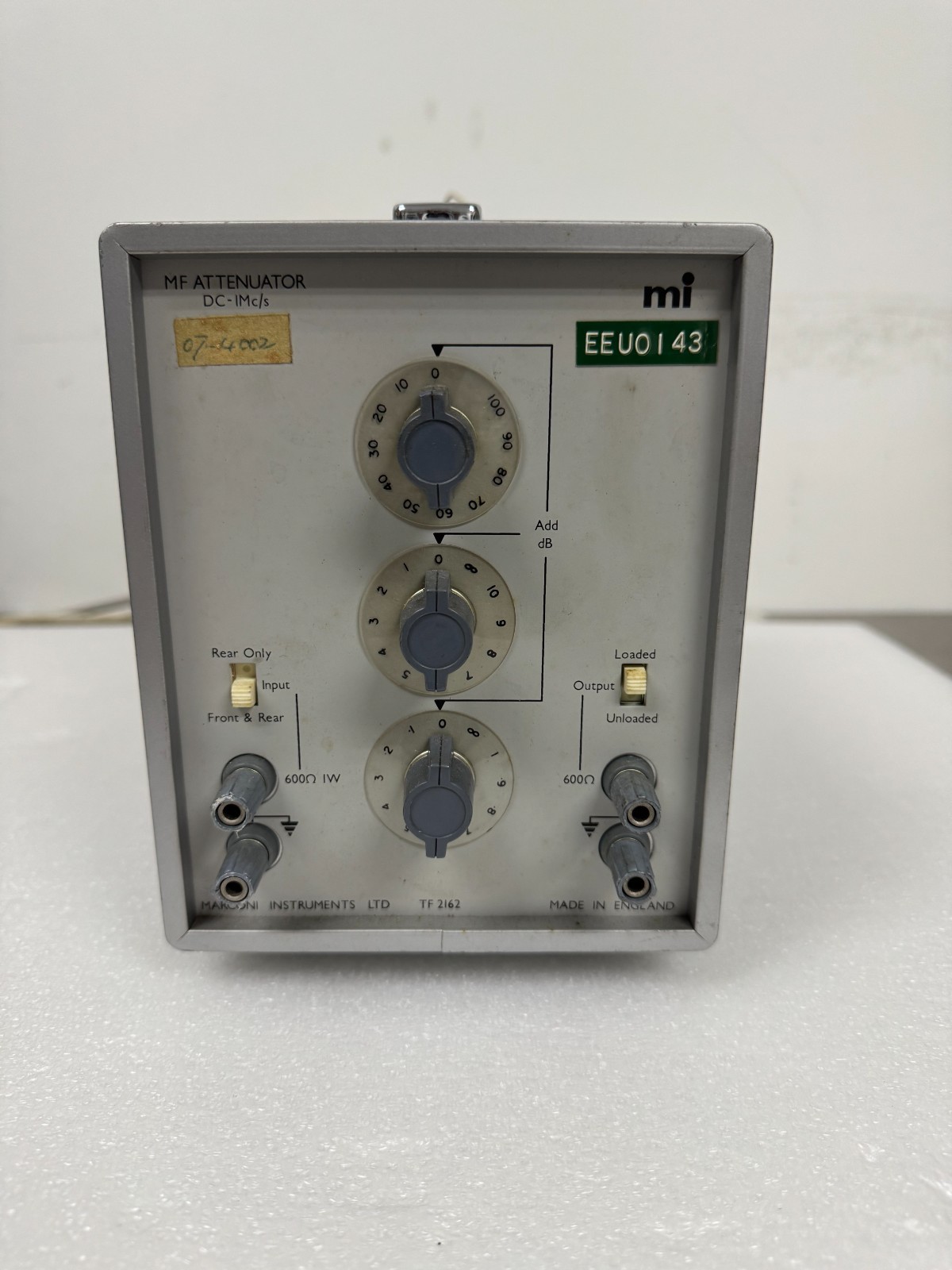 Vintage Marconi TF2162 (52162-900L) MF Attenuator (DC-1Mc/s)