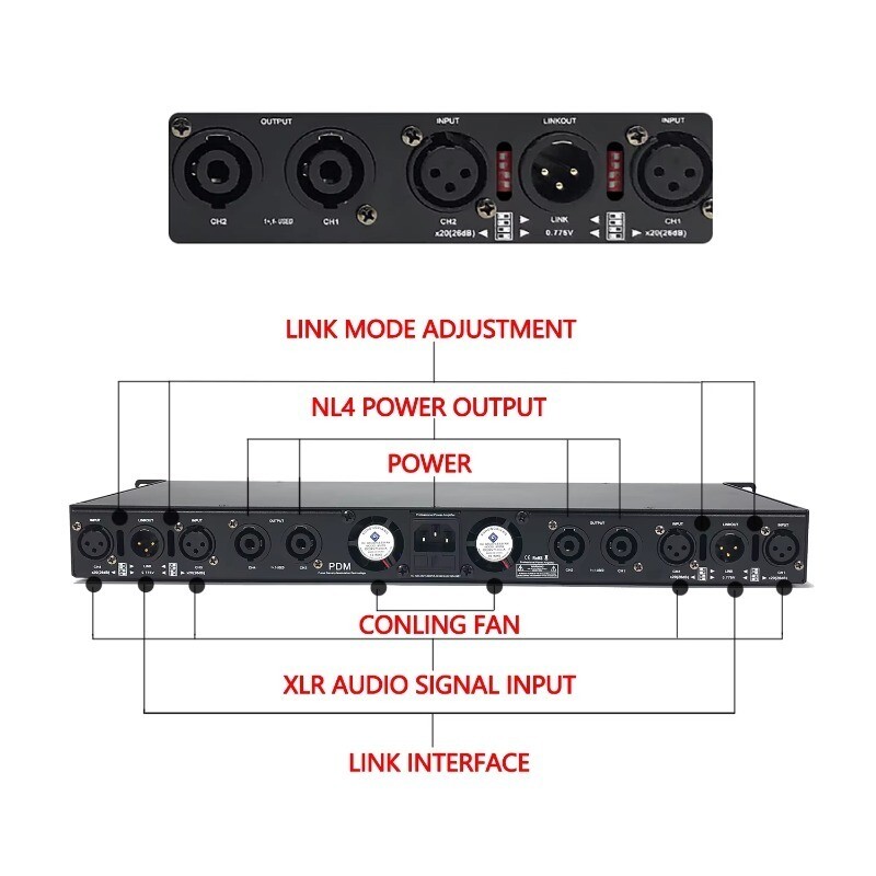4 Channel Amplifier Professional Class D Digital Power Amplifier for Stage Dj