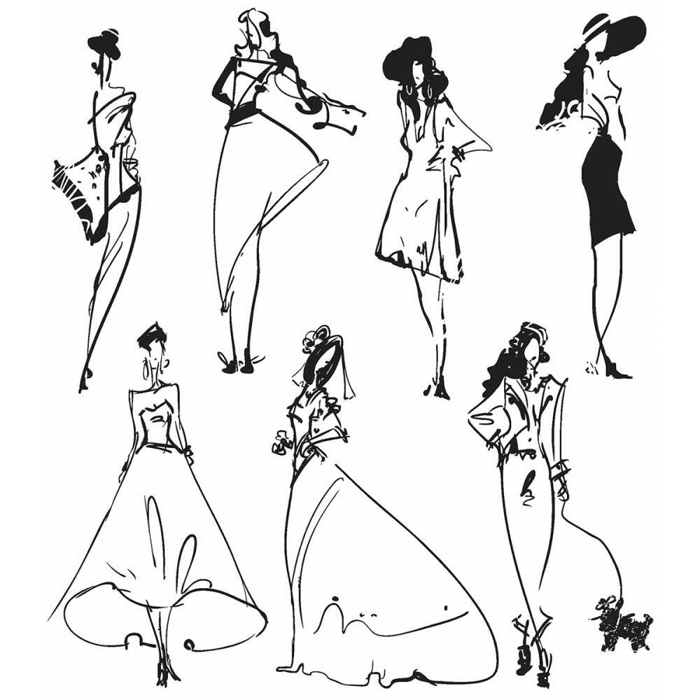 Tim Holtz Stampers Anonymous "RUNWAY" Rubber Cling Stamp Set