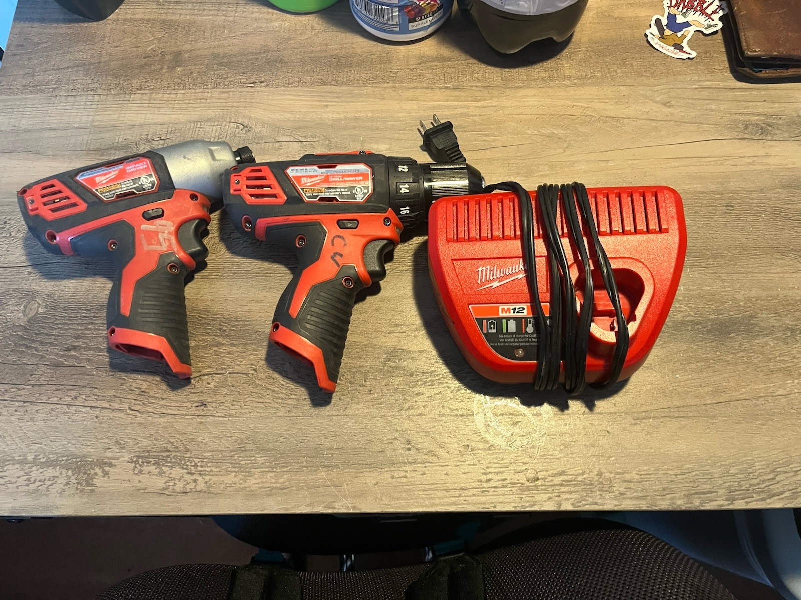 Miwaulkee Power Tools And Charger  (NO BATTERIES)