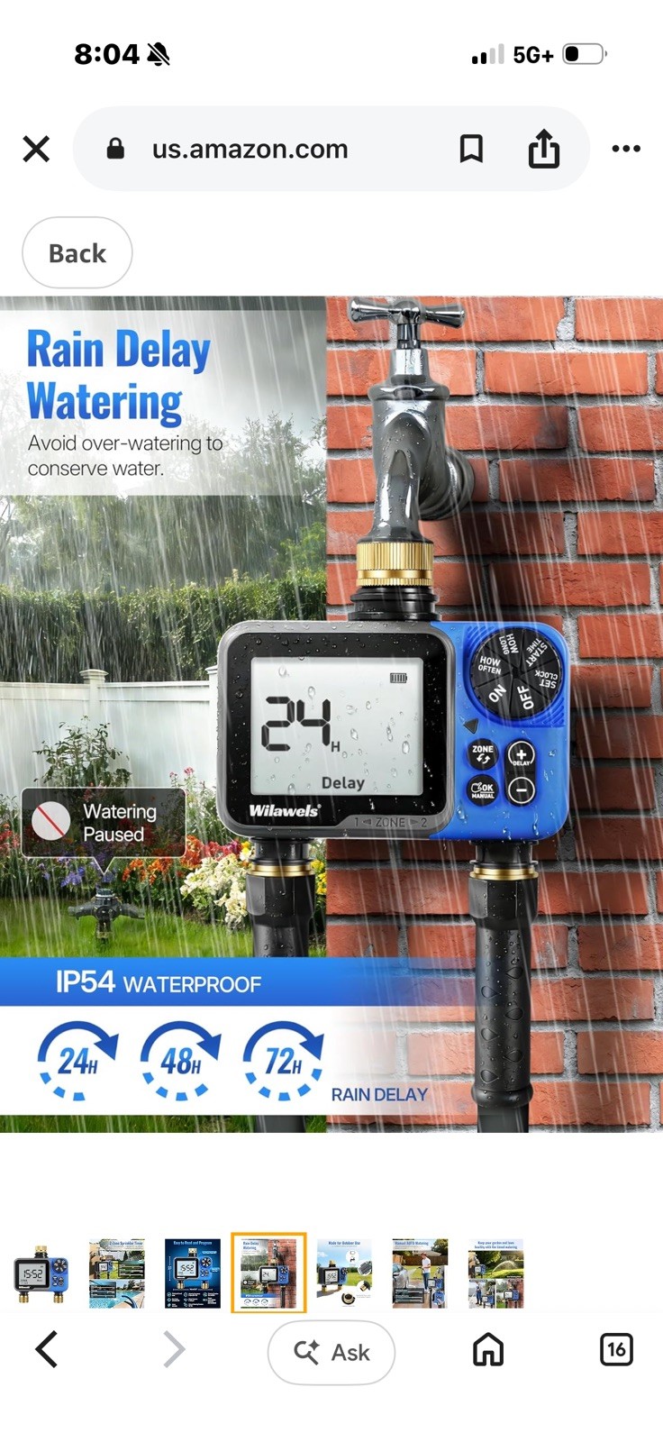 2 Zone Sprinkler Timer Brass Programmable Garden Hose Water Timer IP55
