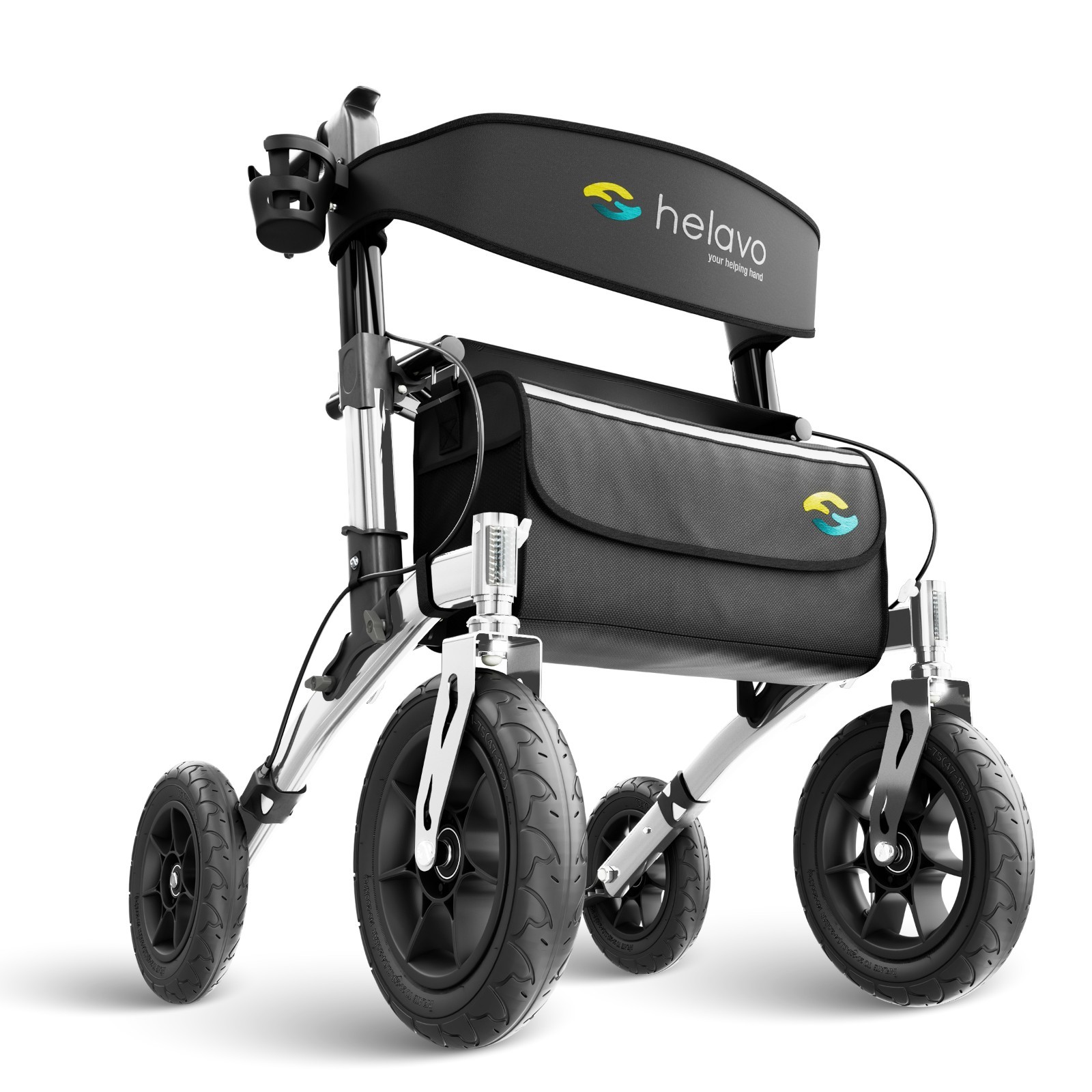Helavo All Terrain Walker, Flat-Free Rubber Tires, Foldable, 300 lbs