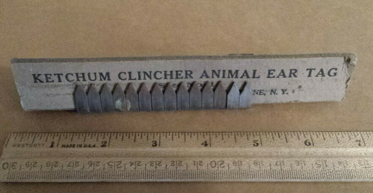 Vintage Ketchum Clincher Animal Ear Tags Size No. 1    N.Y.