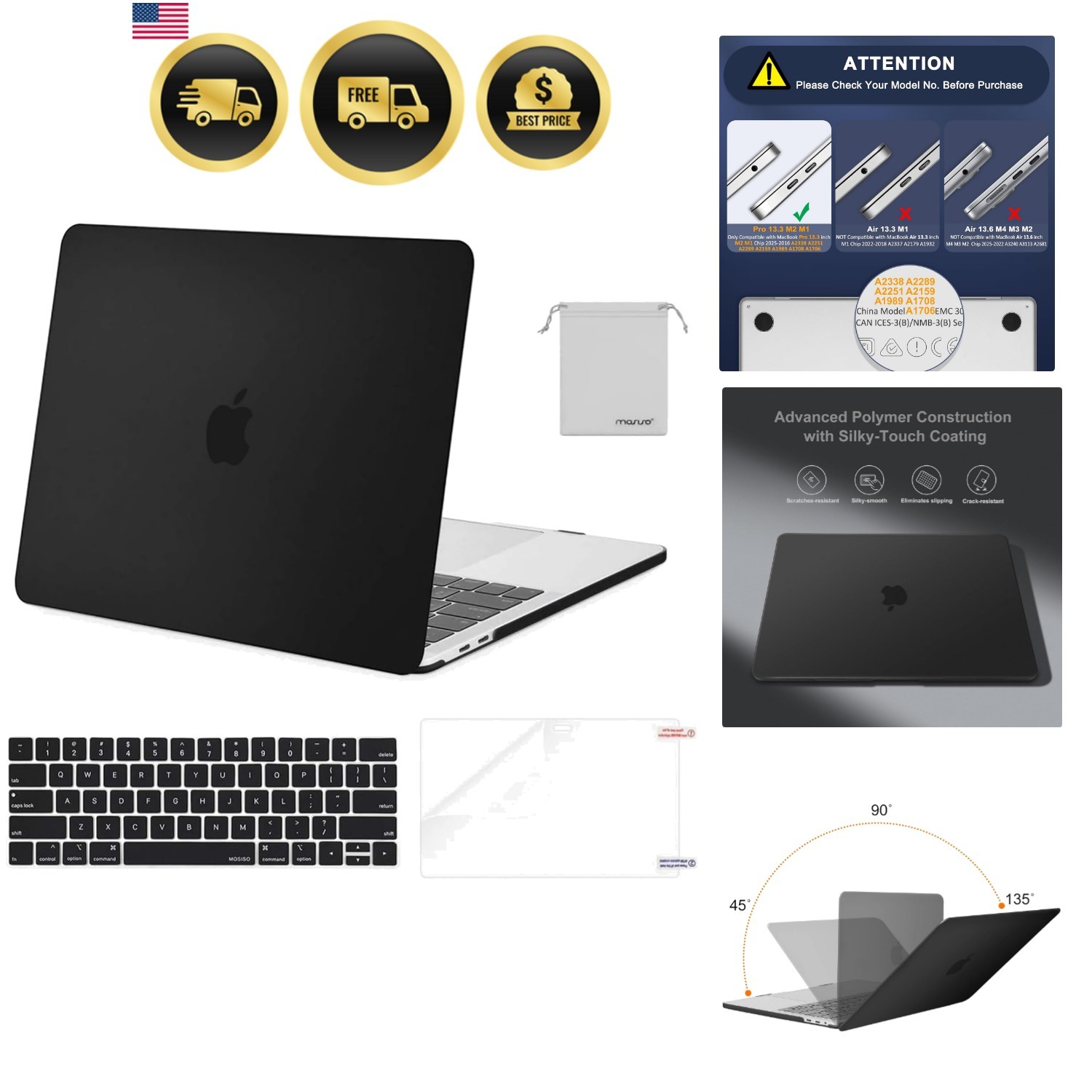 Compatible with MacBook Pro 13 inch Case M2 2026 2025 2024 2023 2022-2016 A23...