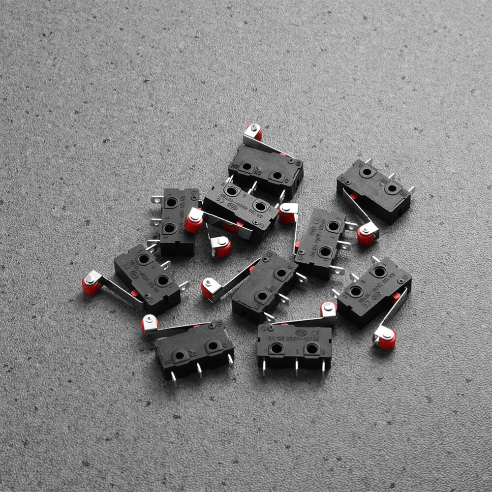 12PCS Micro Switch 250V 5A Micro Switch Roller Lever for Electronics Experiments