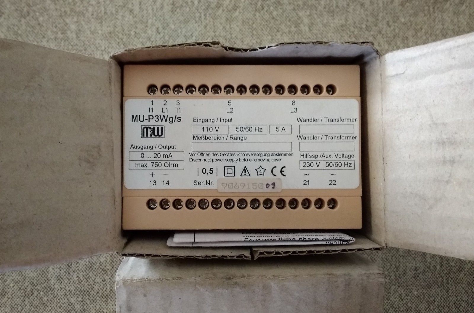 M&W - Electrical Transducers - MU-P3Wg/s / NEW