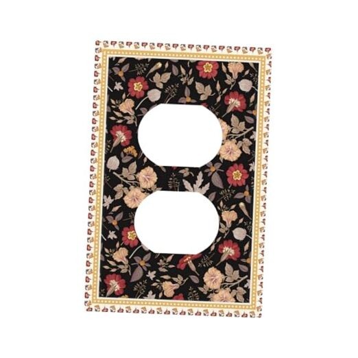 Outlet Covers 1 Gang Duplex 1 Gang Duplex / 5 X 3 IN Vintage Red Beige Floral